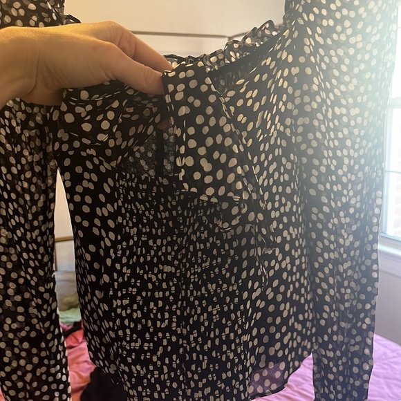 Reformation long sleeve chiffon blouse - Picture 3 of 5